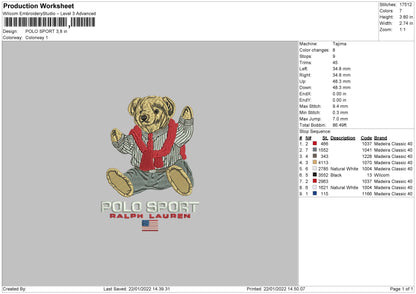 Polo Sport Embroidery File 4 size