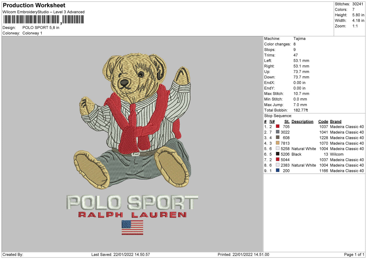 Polo Sport Embroidery File 4 size