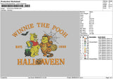 Pooh2809 Halloween Embroidery File 6 sizes