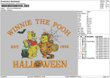 Pooh2809 Halloween Embroidery File 6 sizes