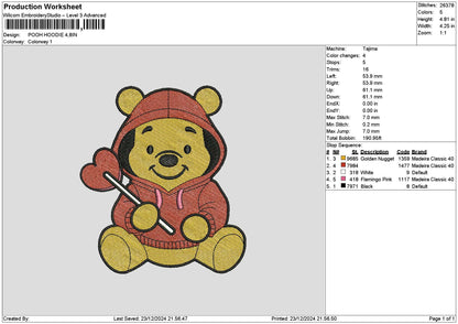 Pooh2312 Embroidery File 6 sizes