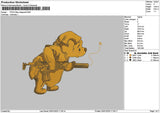 Poohgun Embroidery File 6 sizes