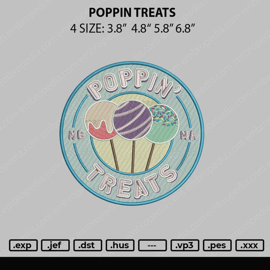 Poppin Treats Embroidery File 4 size