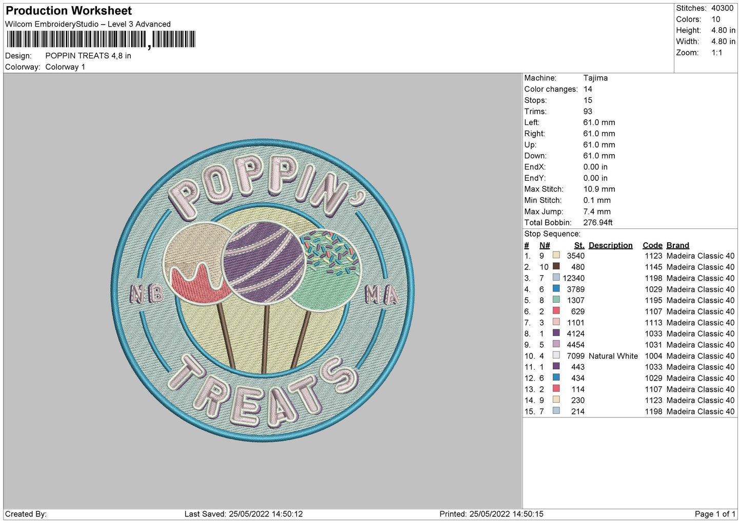 Poppin Treats Embroidery File 4 size