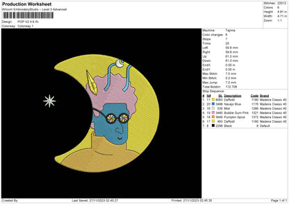 Pop V2 Embroidery File 6 sizes