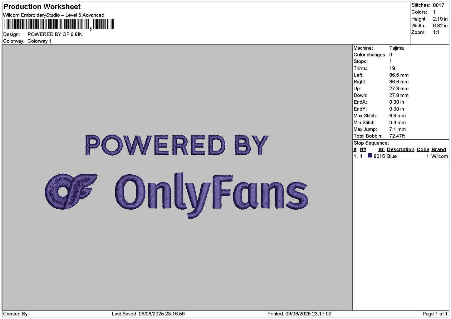 Onlytext V2 Embroidery File 6 sizes