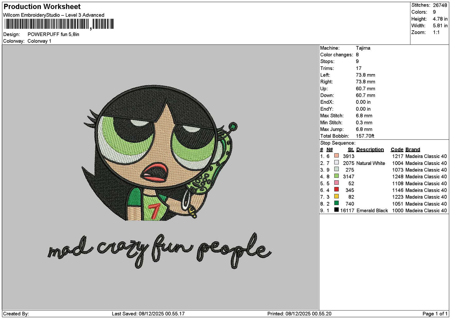 Buttercuptext 01 Embroidery File 6 sizes