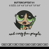 Buttercuptext 01 Embroidery File 6 sizes