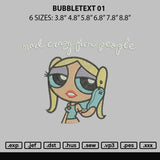 Bubbletext 01 Embroidery File 6 sizes