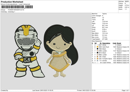 P Ranger Embroidery File 6 sizes