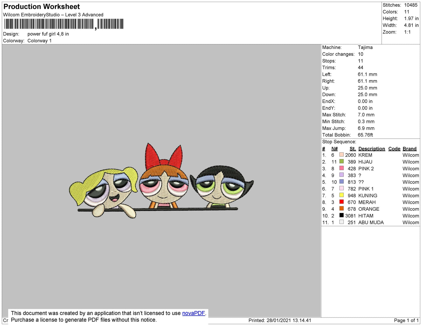 Powerpuff Girls Embroidery File 4 size