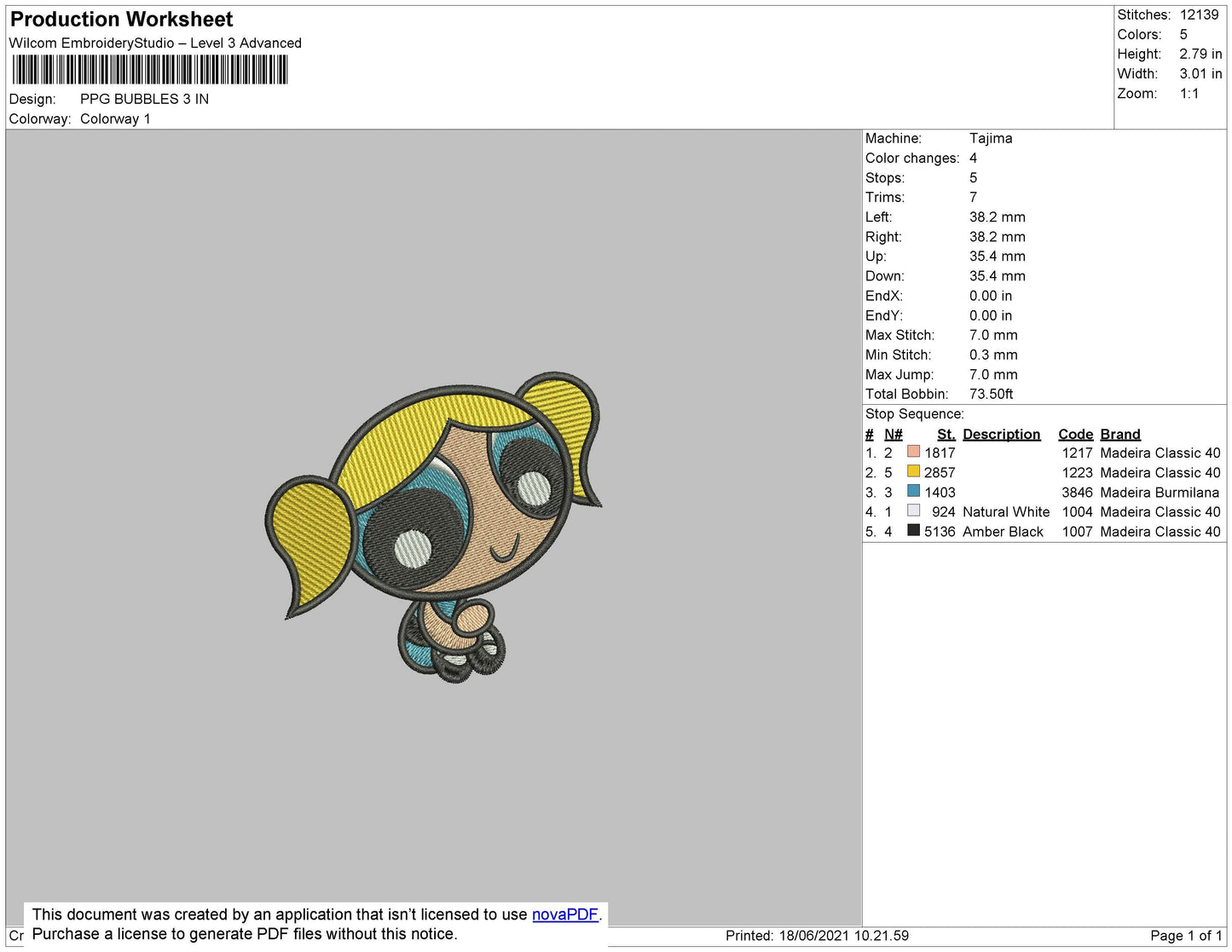 PPG Bubbles Embroidery File 4 size