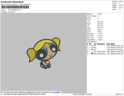 PPG Bubbles Embroidery File 4 size