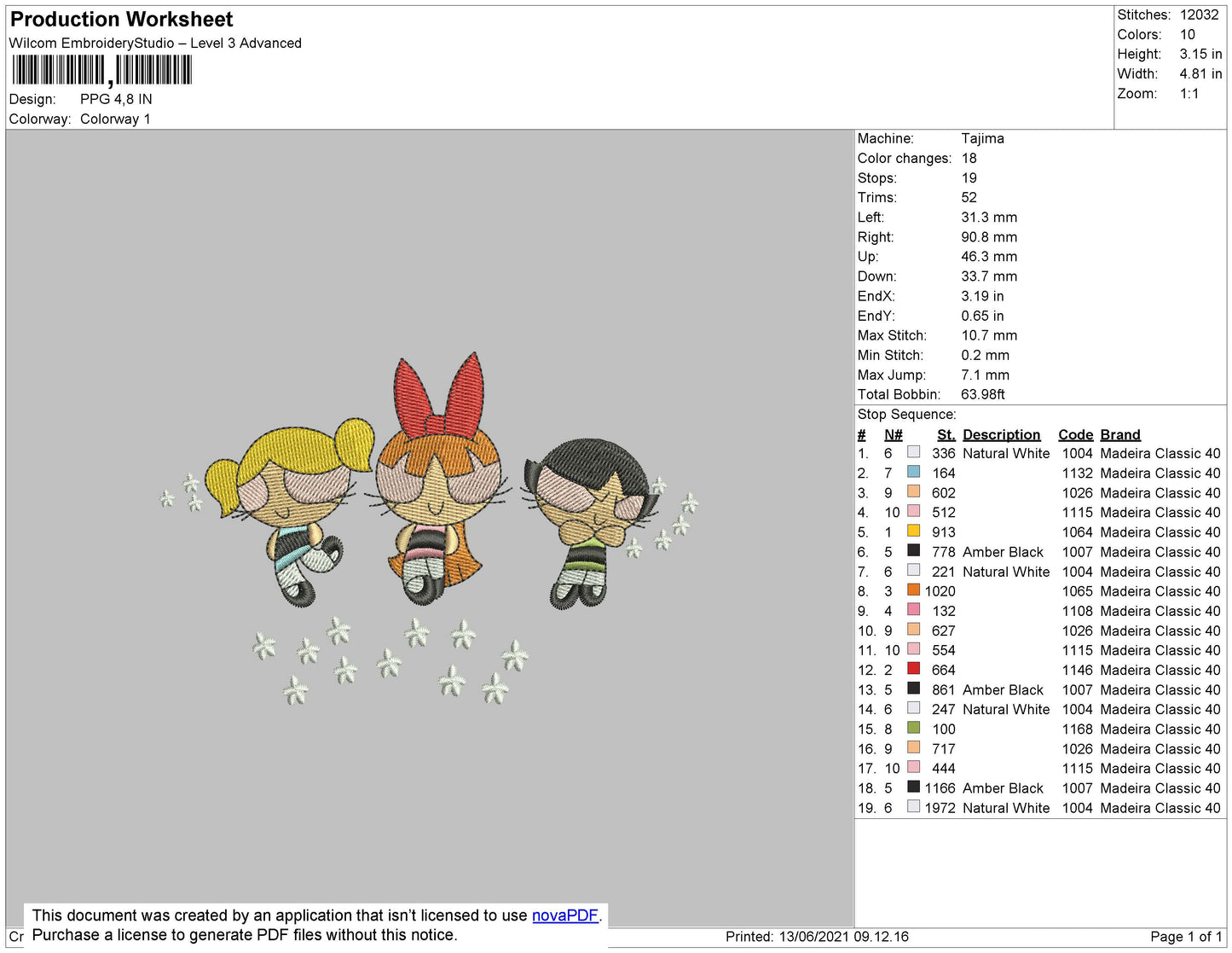 PPG V2 Embroidery File 4 size