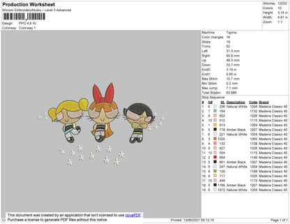 PPG V2 Embroidery File 4 size