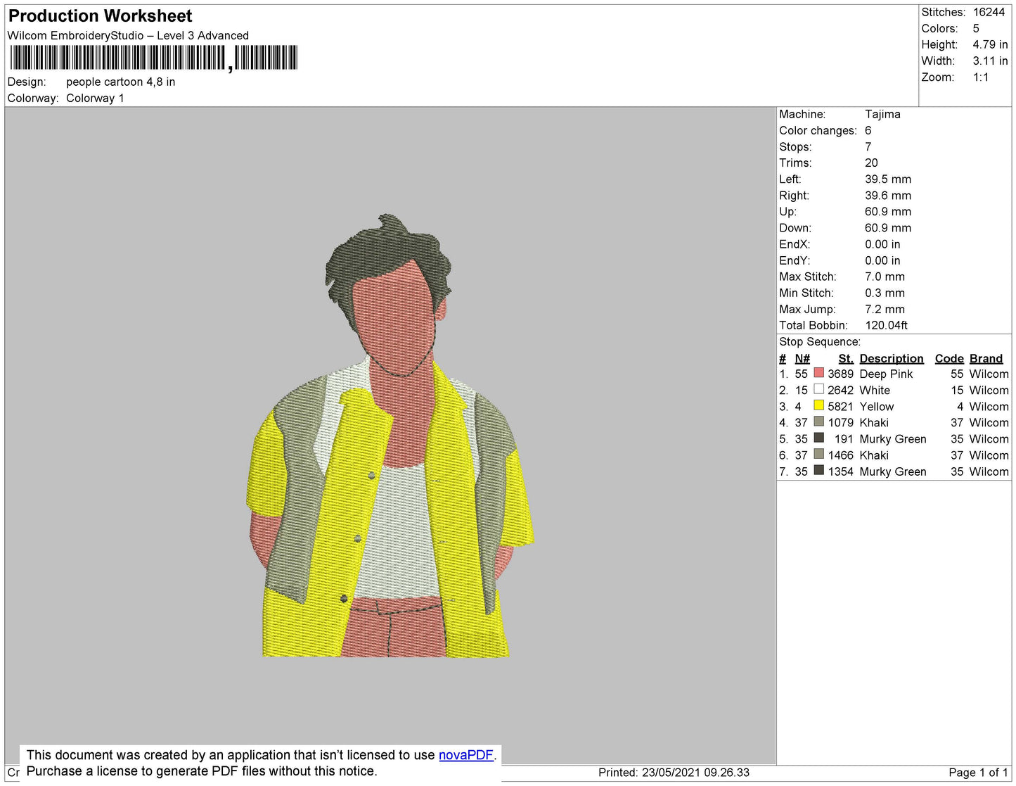 Harry Styl 02 Embroidery File 4 size