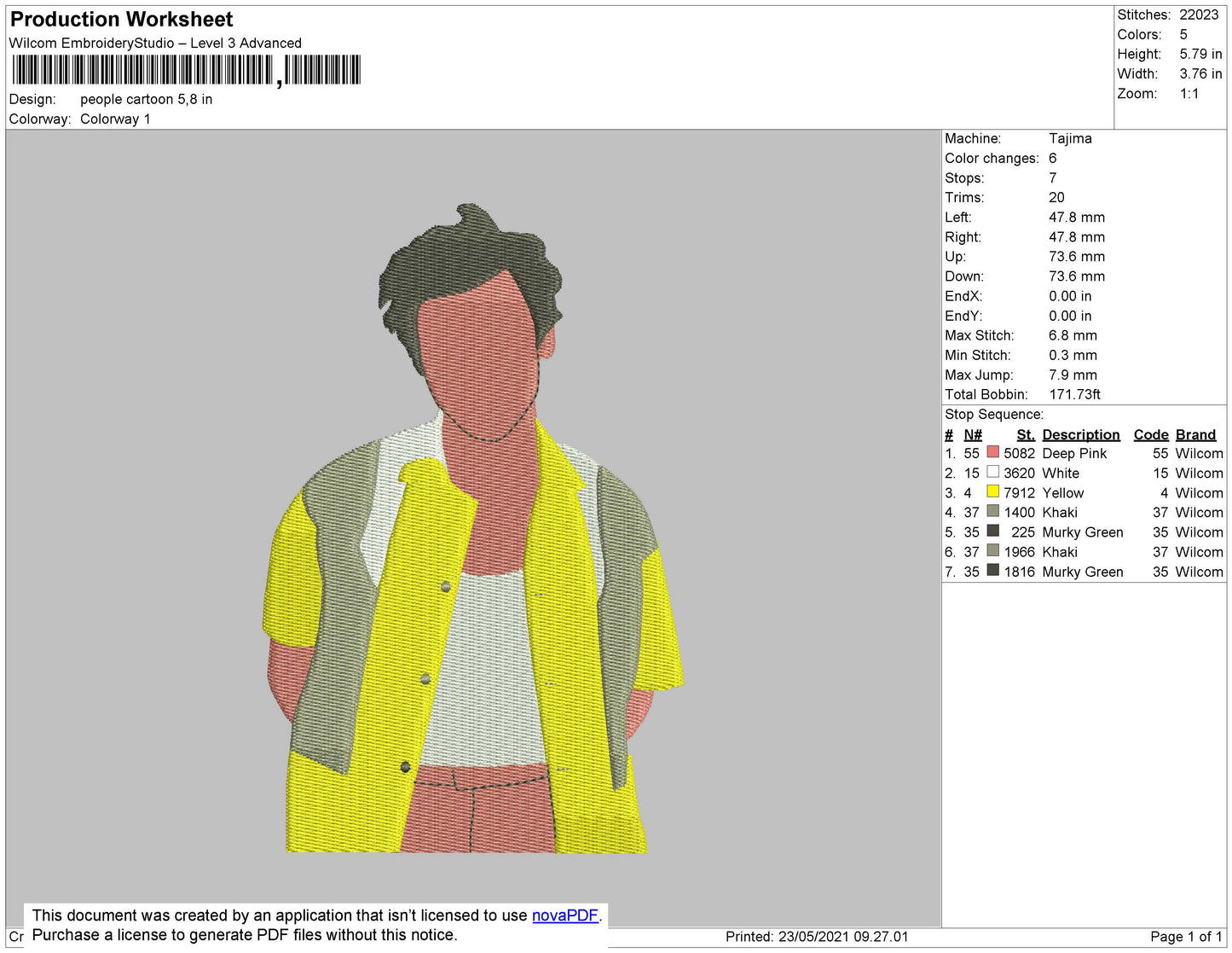 Harry Styl 02 Embroidery File 4 size