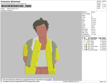 Harry Styl 02 Embroidery File 4 size