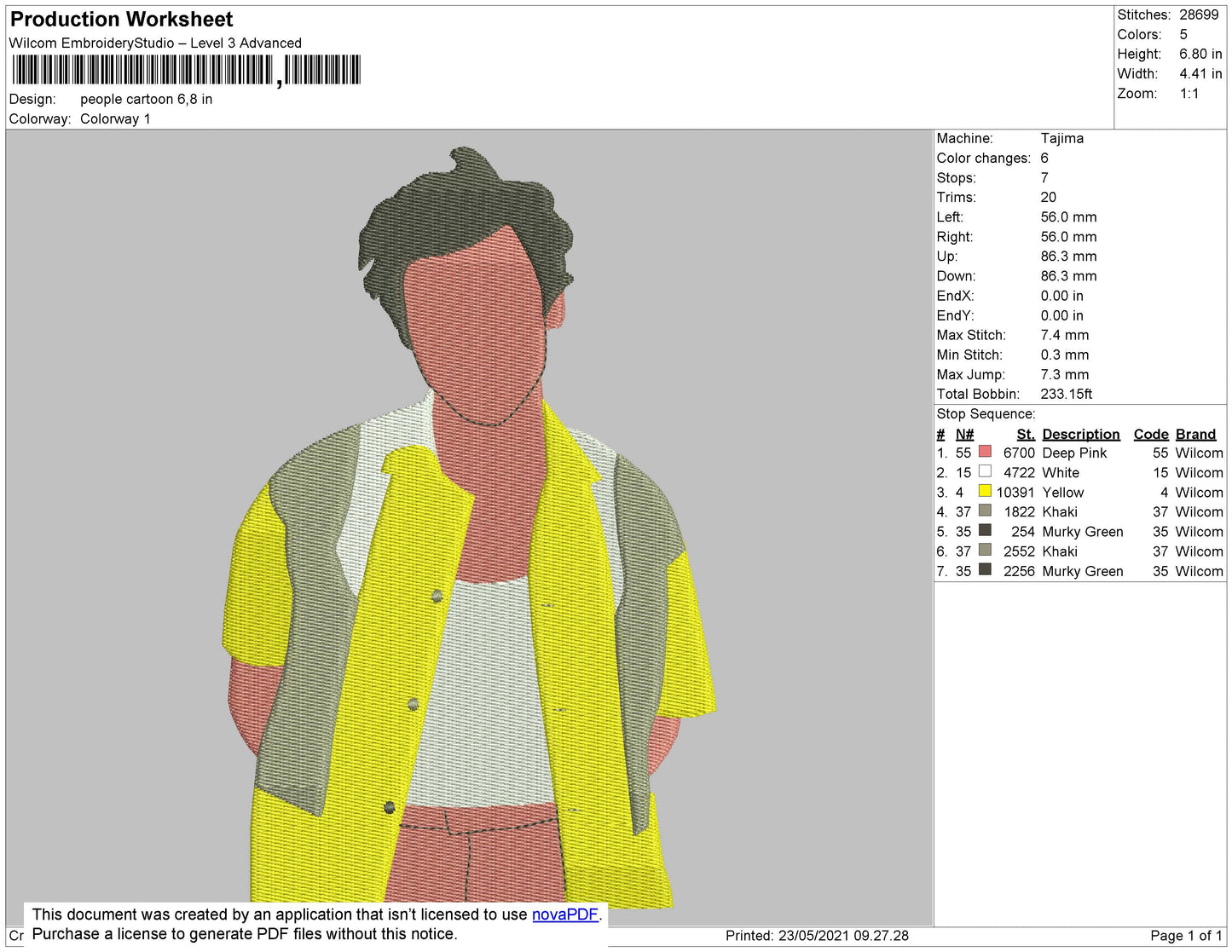 Harry Styl 02 Embroidery File 4 size