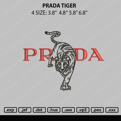 Prada Tiger Embroidery File 4 sizes
