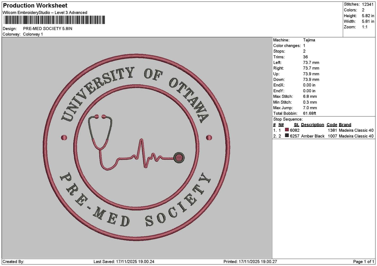 Premedtext Embroidery File 6 sizes