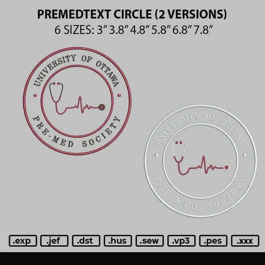 Premedtext Embroidery File 6 sizes