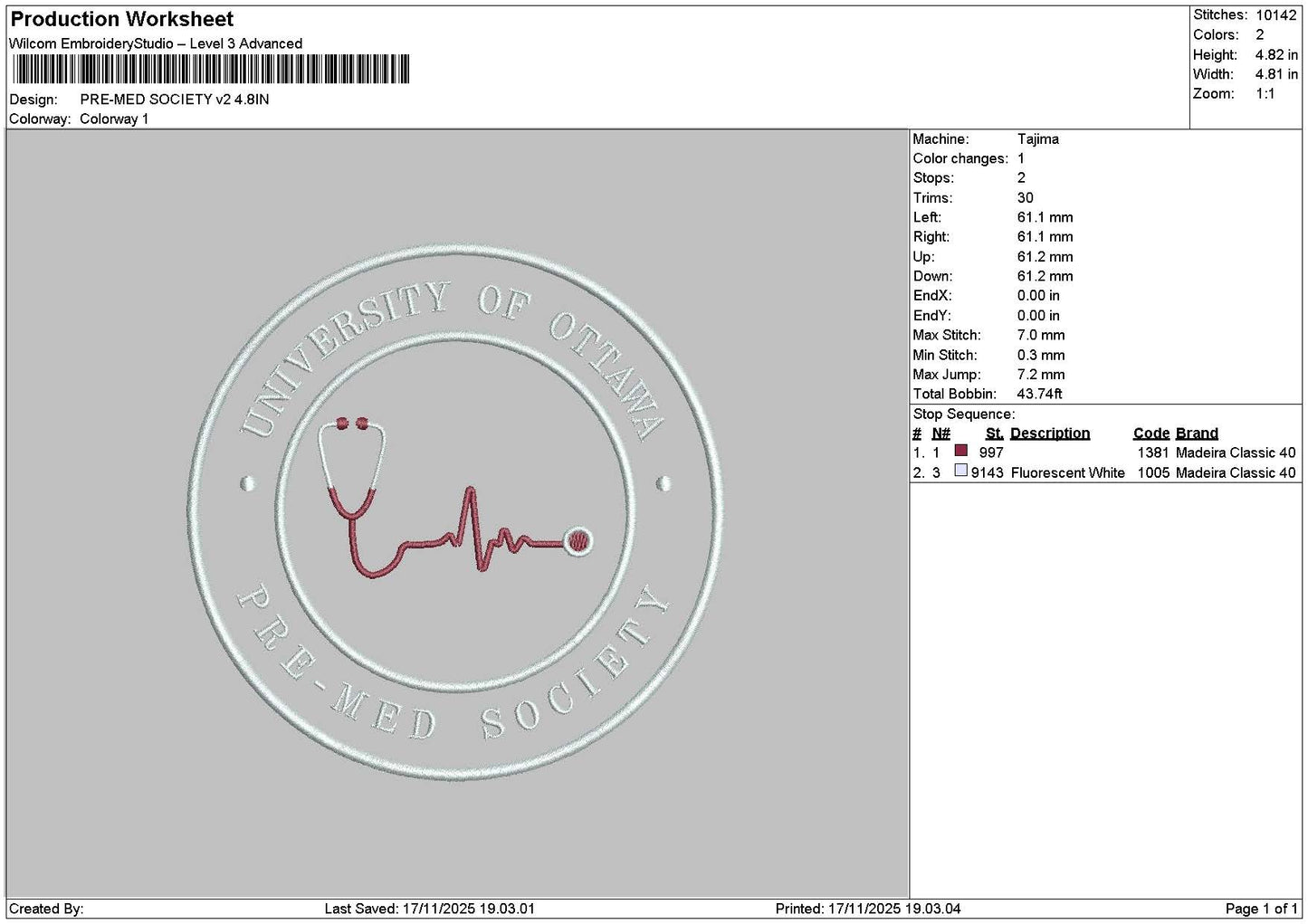 Premedtext Embroidery File 6 sizes
