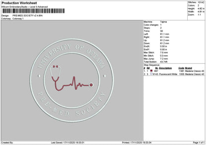 Premedtext Embroidery File 6 sizes