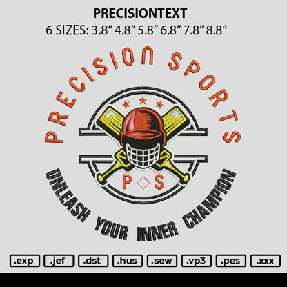 Precisiontext Embroidery File 6 sizes