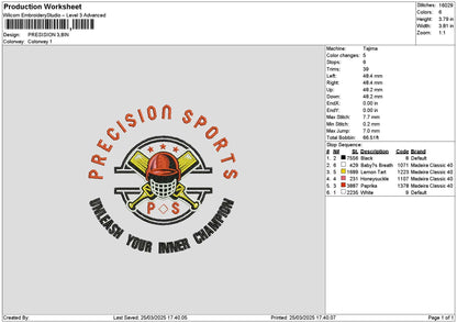 Precisiontext Embroidery File 6 sizes