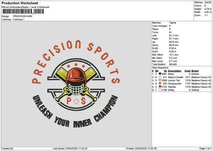 Precisiontext Embroidery File 6 sizes