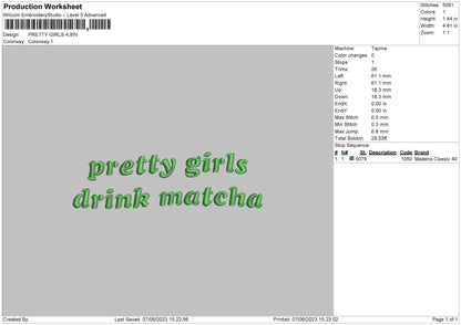 Pretty Girls Embroidery File 6 sizes