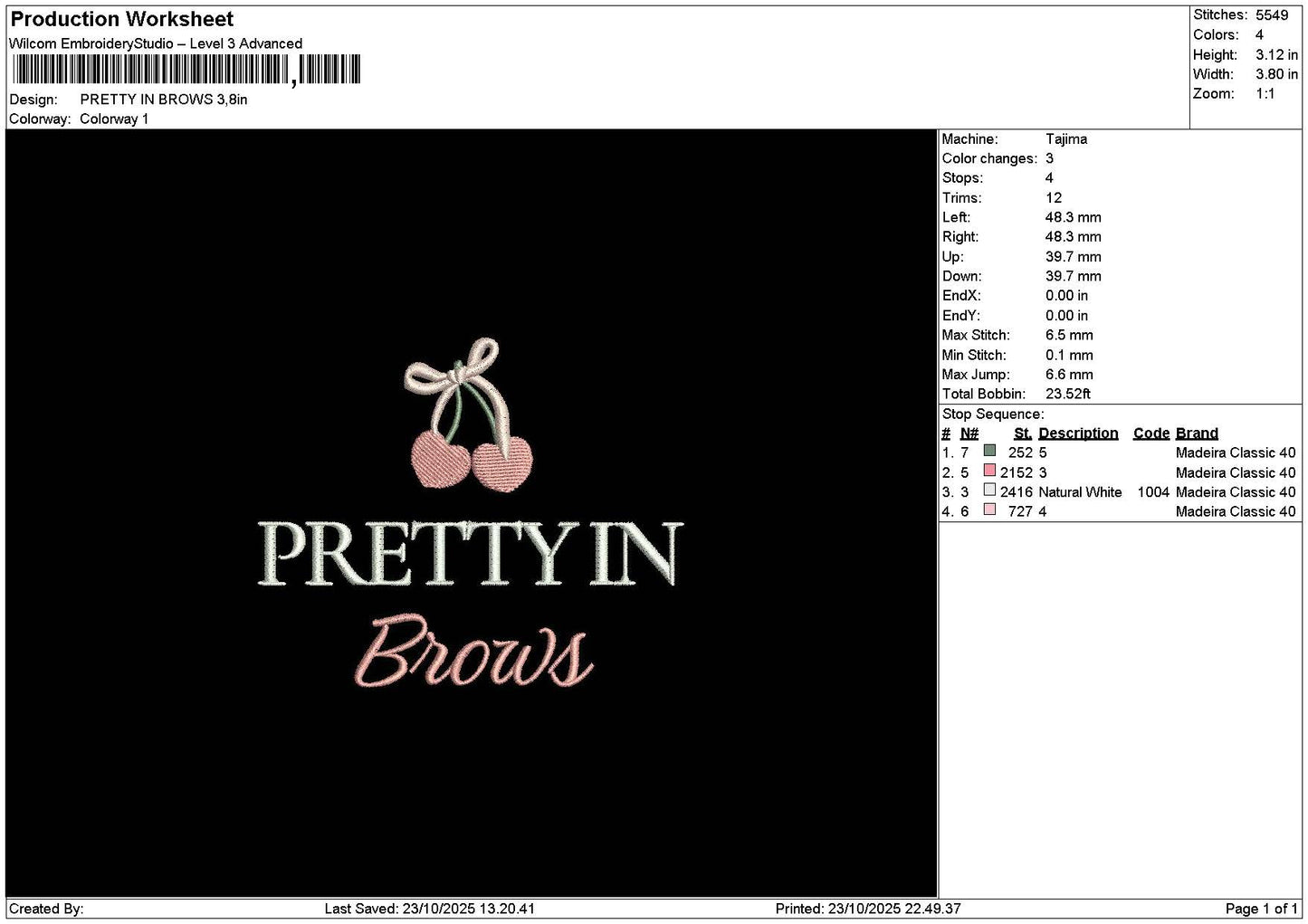 Prettytext 2310 Embroidery File 6 sizes