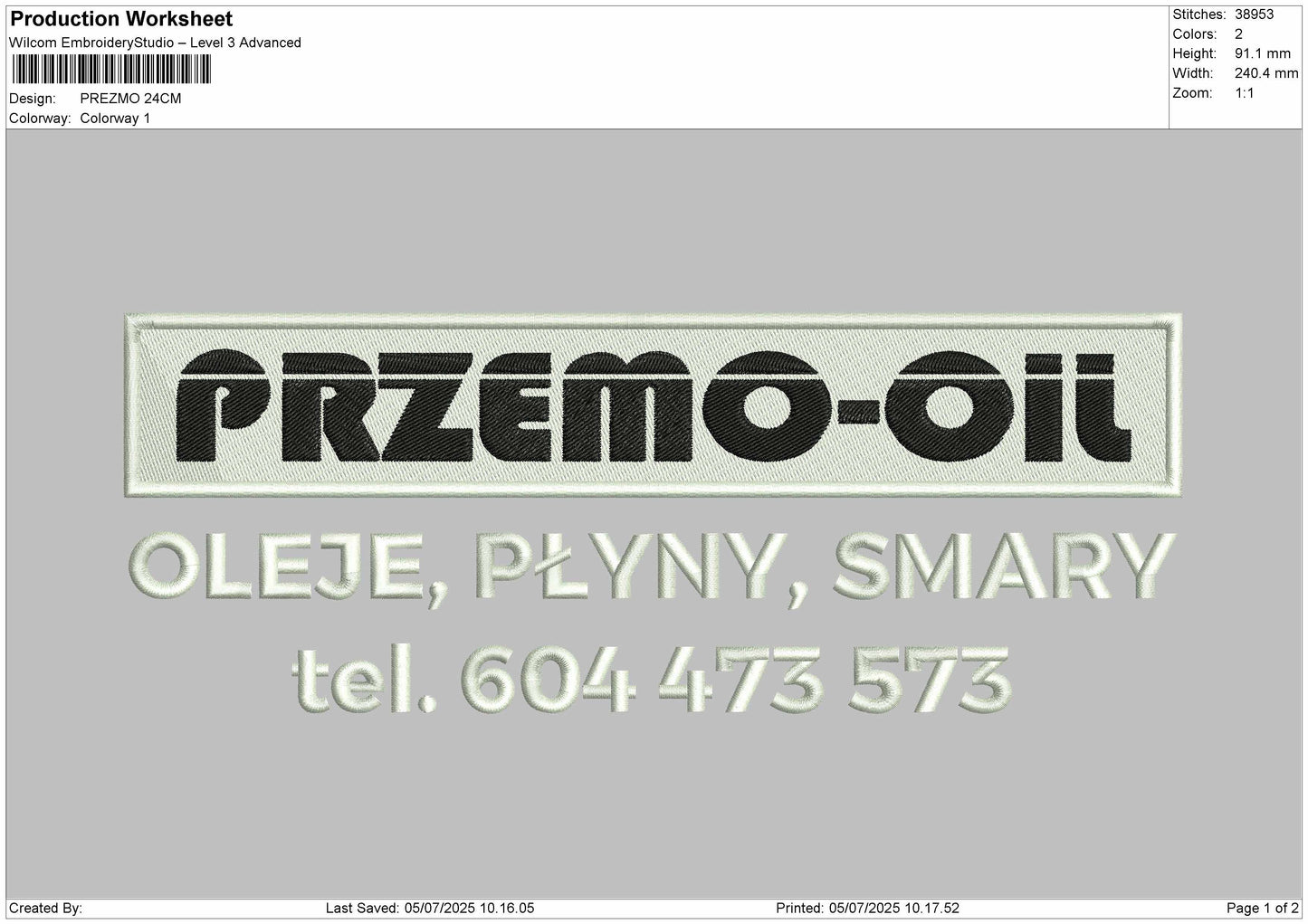 Prezmo &  Transport Embroidery File