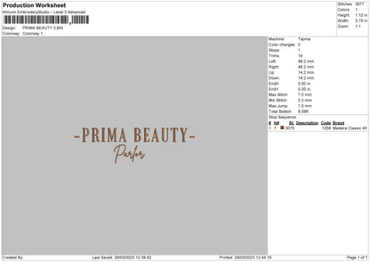 Prima Beauty Embroidery File 6 sizes