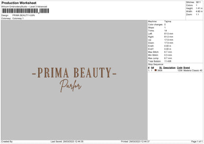 Prima Beauty Embroidery File 6 sizes