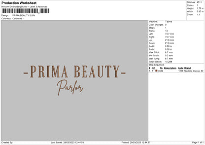 Prima Beauty Embroidery File 6 sizes