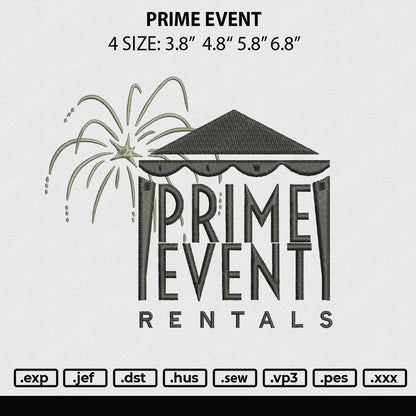 Prime Event Embroidery File 4 size