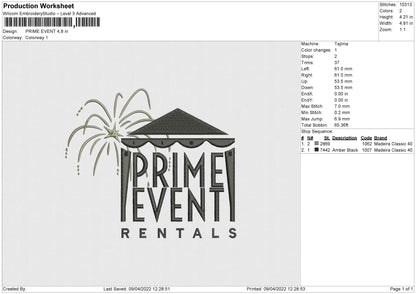 Prime Event Embroidery File 4 size