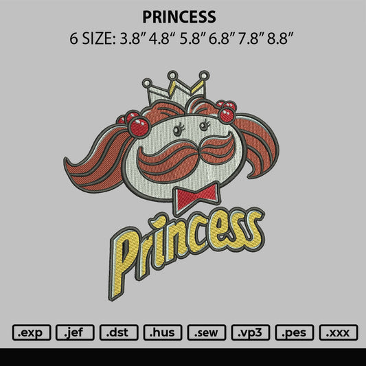 Princess Embroidery File 6 sizes