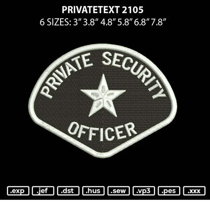 Privatetext 2105 Embroidery File 6 sizes