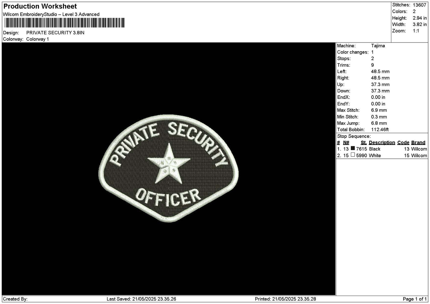 Privatetext 2105 Embroidery File 6 sizes