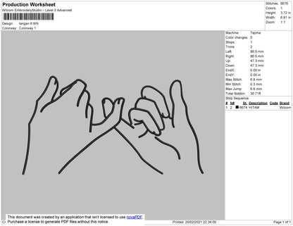 Promise Outline Embroidery File 4 size