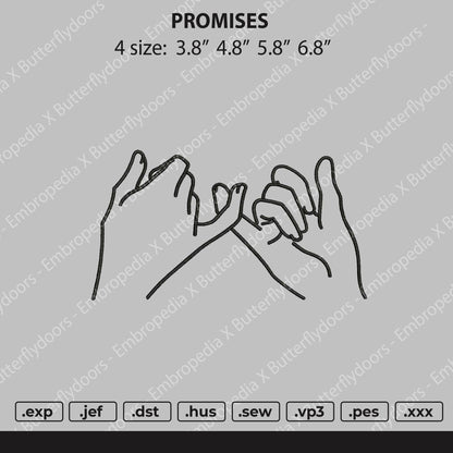 Promise Outline Embroidery File 4 size