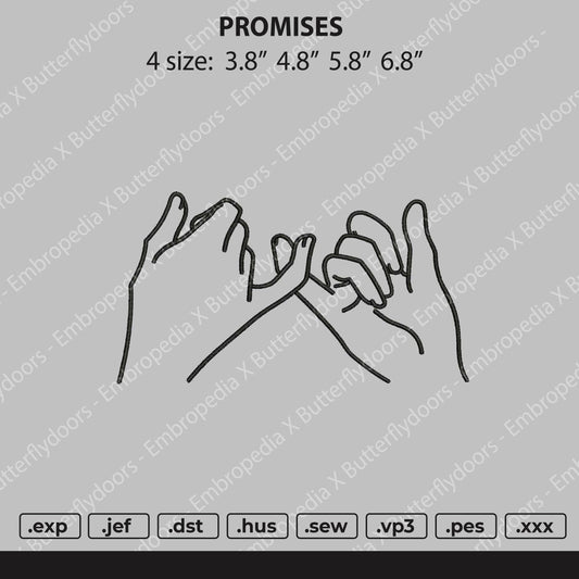 Promise Outline Embroidery File 4 size