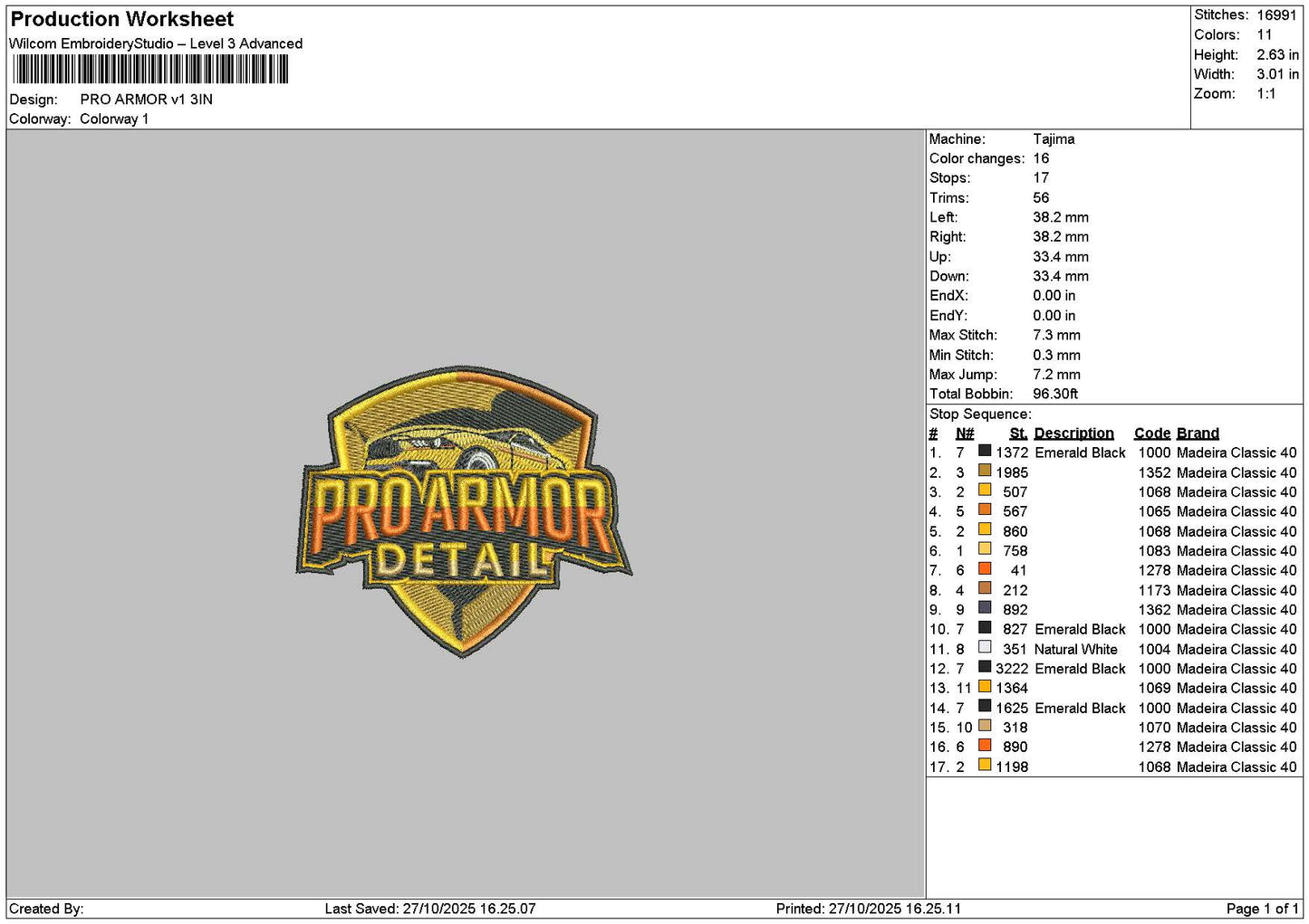 Armortext Hat Embroidery 4 Files