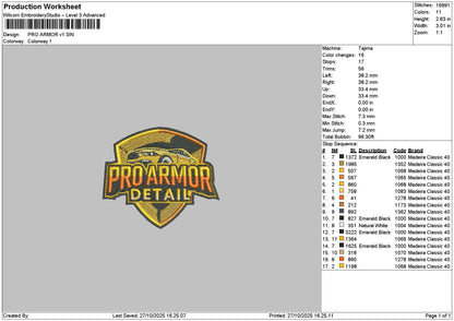 Armortext Hat Embroidery 4 Files