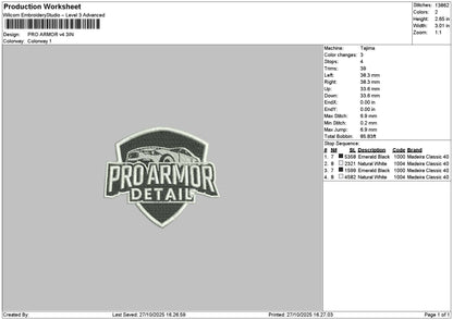 Armortext Hat Embroidery 4 Files