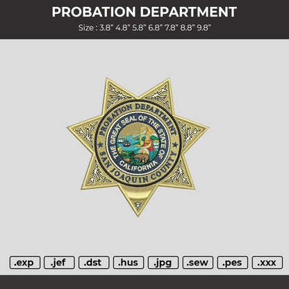 PROBATION DEPARTMENT Embroidery Machine Design File