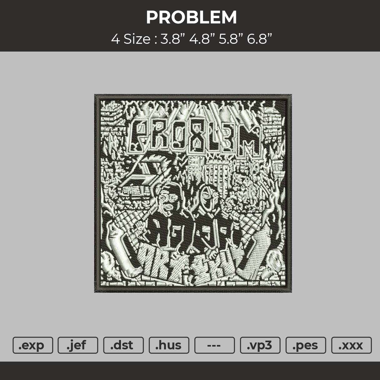 Problem Embroidery File 4 size